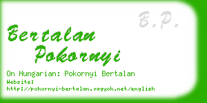 bertalan pokornyi business card